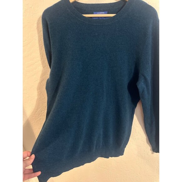 Apt. 9 XL 100% Cashmere Soft Cozy Blue Long Sleeved Winter Crewneck Sweater - Picture 4 of 9